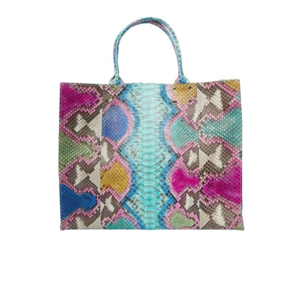 NWOT Python Tote - Aqua Blue and Pink